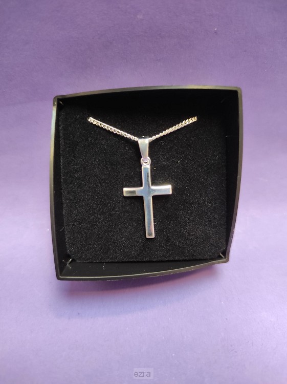 CHR collier + kruis zilver 20mm