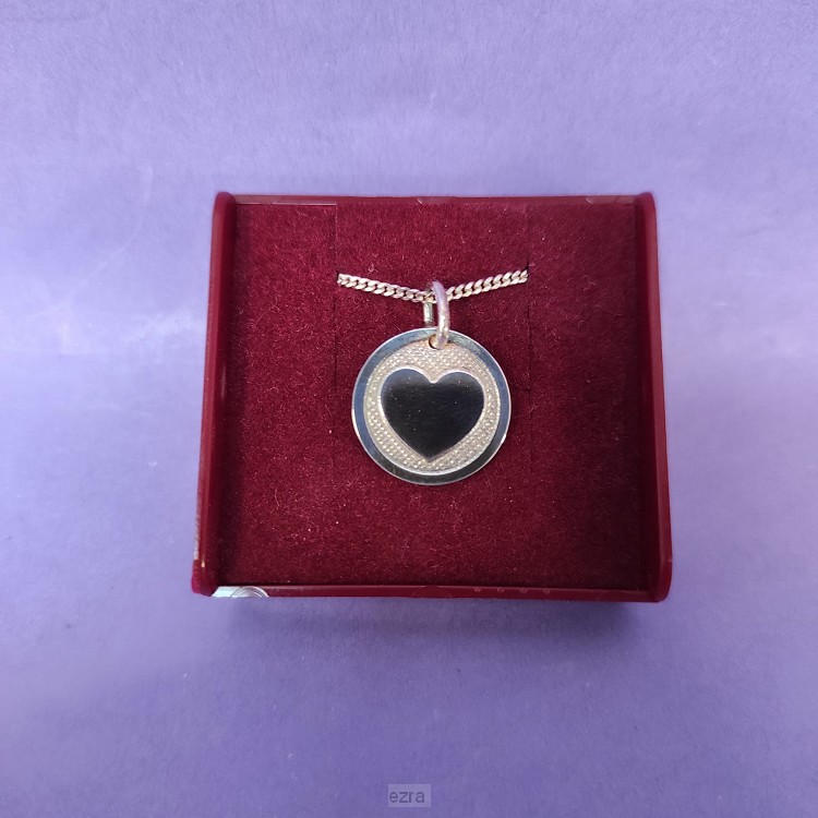 Hanger zilv. hartje rondje 14mm