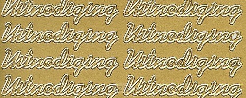 Stickervel uitnodiging 44 p vel goud