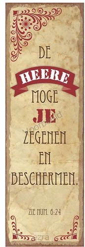 De HEERE moge je zegenen en beschermen