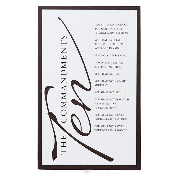 Ten commandments plaque wood 9,5x15cm