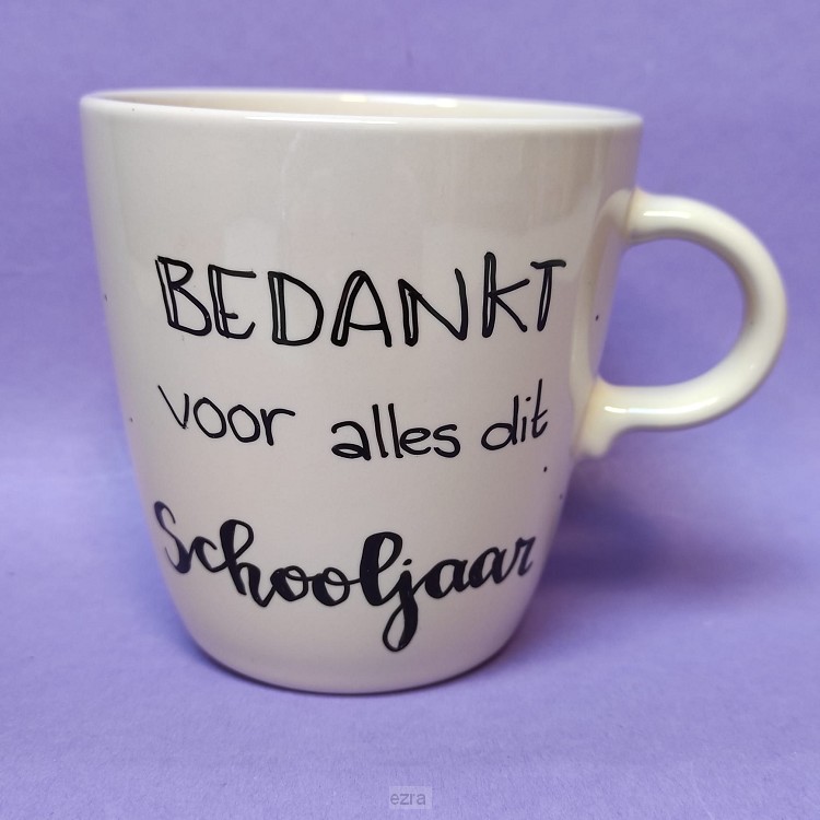 Kopje met tekst Bedankt alles schooljaar