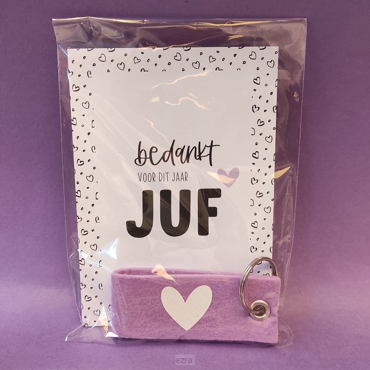 Kaart Sleutelhanger Bedankt juf!