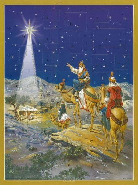 Adventscalendar 3 kings & gold star 26,5
