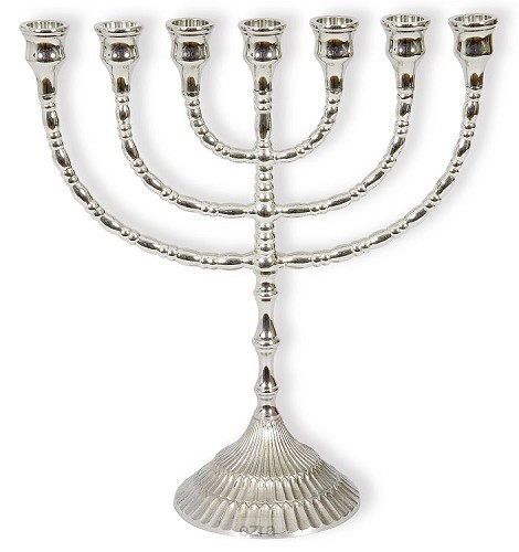 Menorah 29.5cm zilverkleur