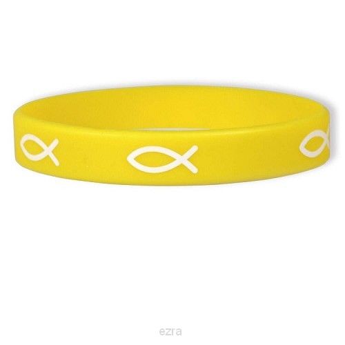 Armband rubber vis geel
