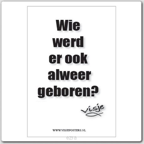Kaart visje wie werd er ook alweer gebor