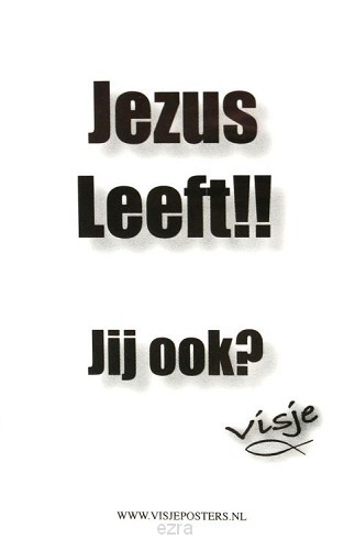 Kaart visje Jezus leeft jij ook