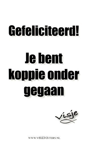 Kaart visje gefeliciteerd je bent koppie