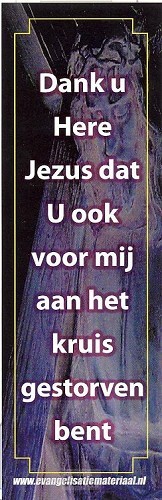 Boekenlegger dank u voor het kruis