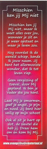 Boekenlegger misschien ken jij mij niet