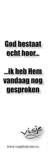 Boekenlegger visje God bestaat echt hoor