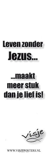 Boekenlegger visje leven zonder Jezus