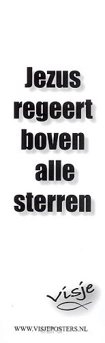 Boekenlegger visje Jezus regeert boven