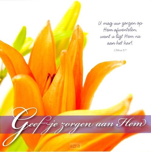 Prentbriefkaart geef je zorgen aan Hem