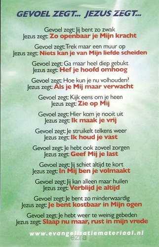 Minikaart gevoel zegt... Jezus zegt...