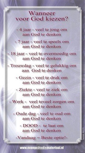 Minikaart wanneer voor God kiezen