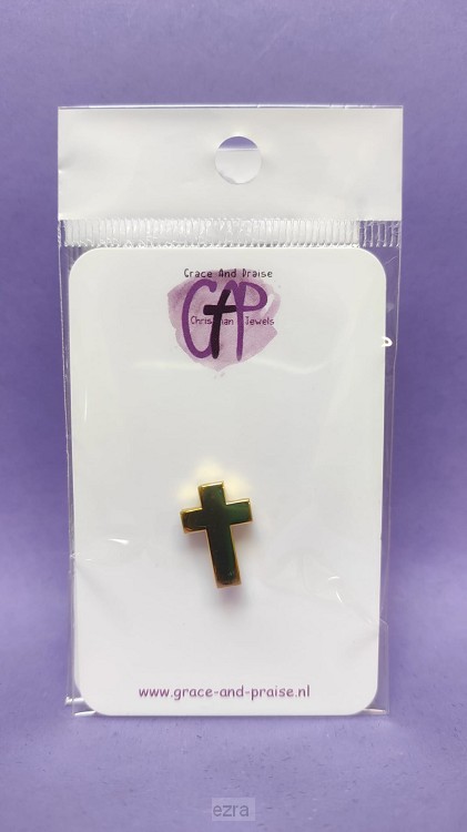 Pin kruis goud-/zilverkleurig assorti