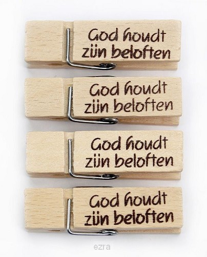 Houten knijper God houdt zijn belofte