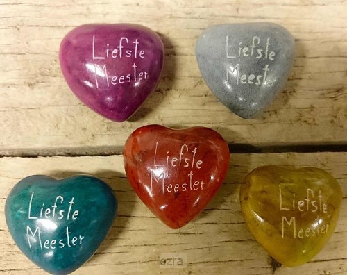 Liefste meester rood hart steen