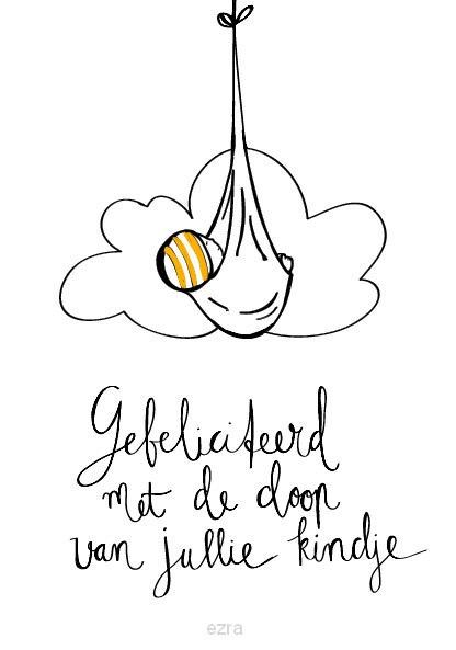Wenskaart gefeliciteerd met de doop
