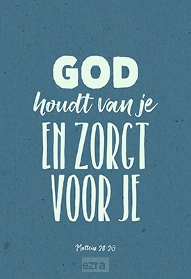 Wenskaart God houdt van je en zorgt