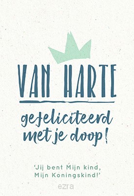 Wenskaart van harte gefeliciteerd doop