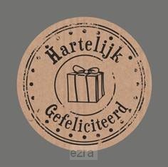 Stickerrol 500 kraft Hartelijk gefelicit