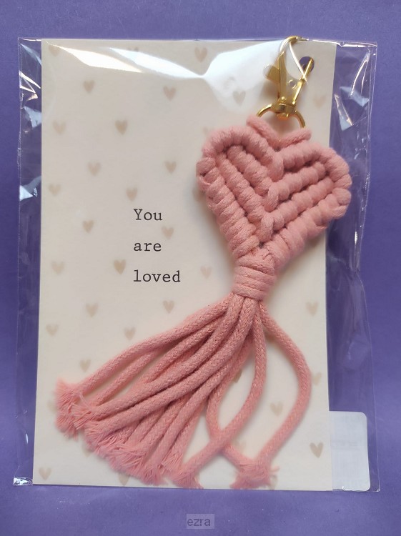 Sleutelhanger macrame hart