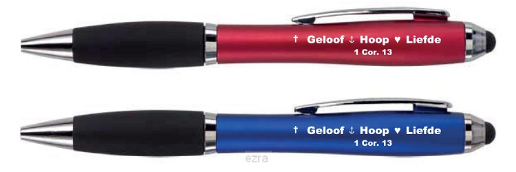 Pen Softtouch Rood Geloof Hoop Liefde*