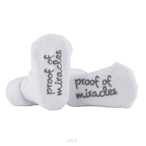 Baby socks proof of miracles white