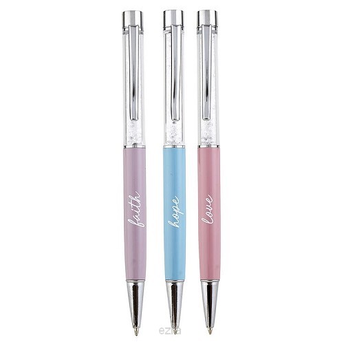 Crystal pen set faith hope love set3