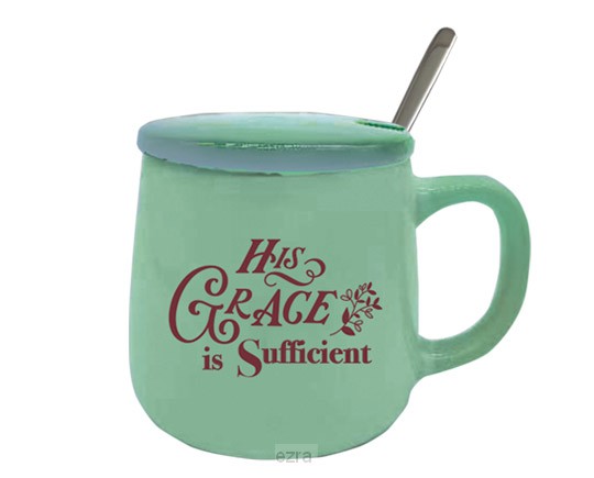 Mug with cover His grace is sufficient
