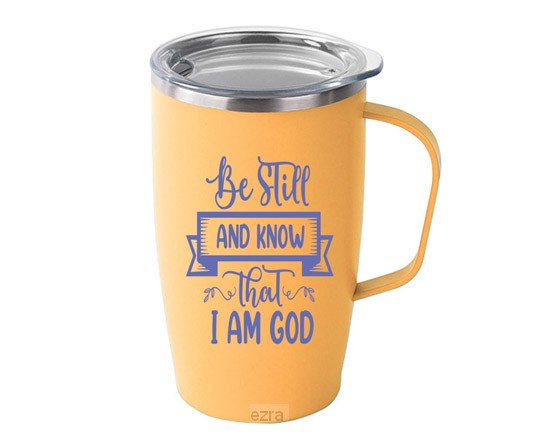 Tumbler Mug Orange Be still and know
