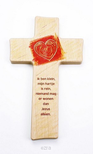Kruis hout 15cm kind ik ben klein mijn