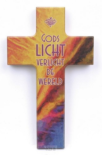 Kruis hout 20cm Gods licht verlicht