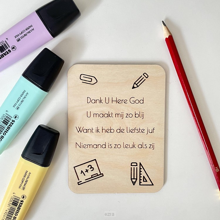 Kaartjes van Hout 9x12 - Liefste juf