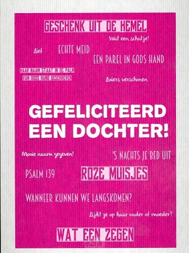 Kaart gefeliciteerd een dochter