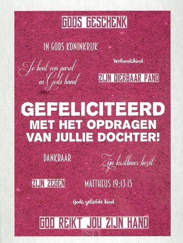 Kaart gefeliciteerd opdragen dochter