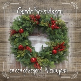 Kaart goede kerstdagen en gezegend nieuw