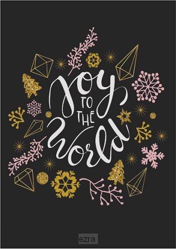 Kaart kerst Joy to the world
