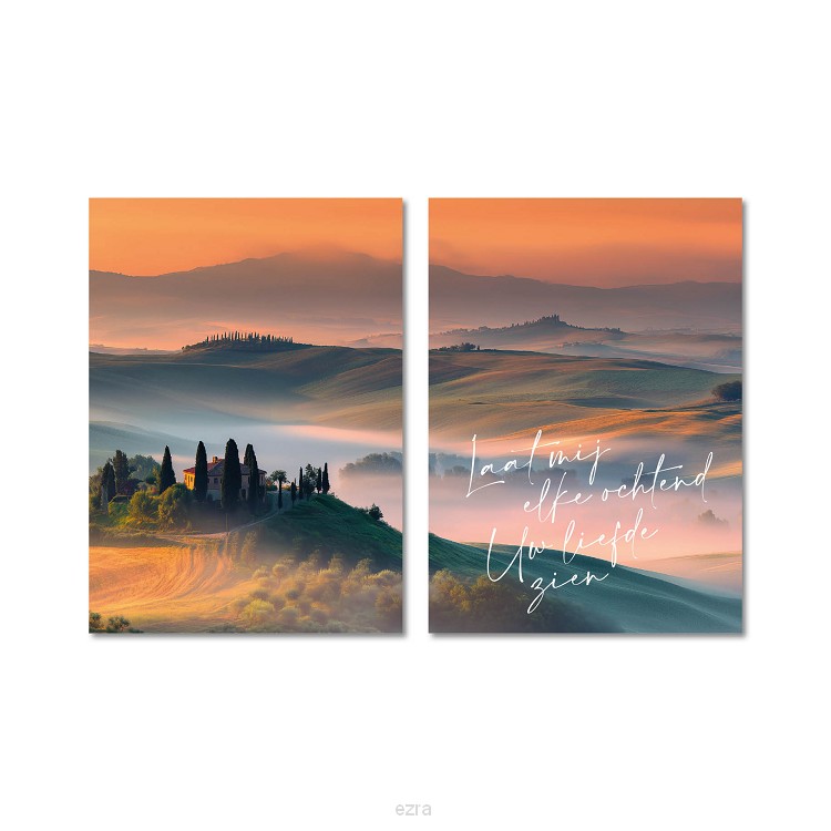 Tweeluik A3 Ochtendnevel boven Toscane M