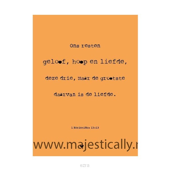 Kaart geloof hoop en liefde