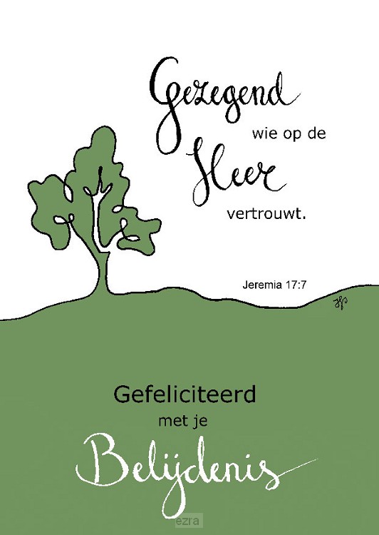 Kaart gefeliciteerd belijdenis