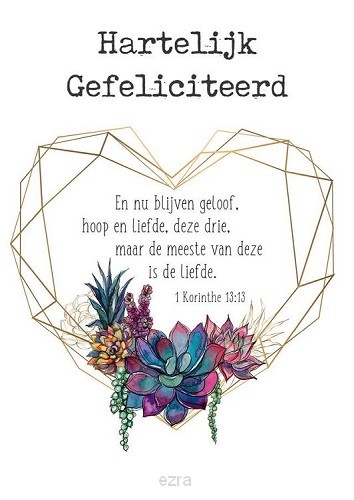 Kaart hartelijk gefeliciteerd  hart
