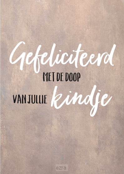 Wenskaart doop kindje