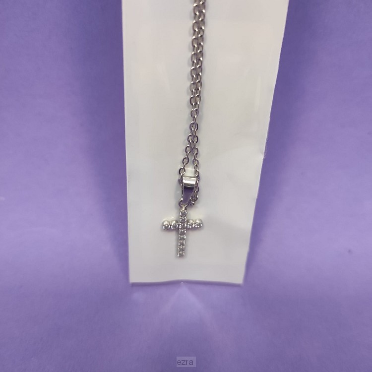 Ketting kruisje XS zirkonia  zilver