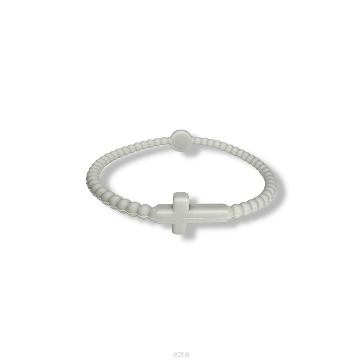 Siliconenarmband kruis lichtgrijs