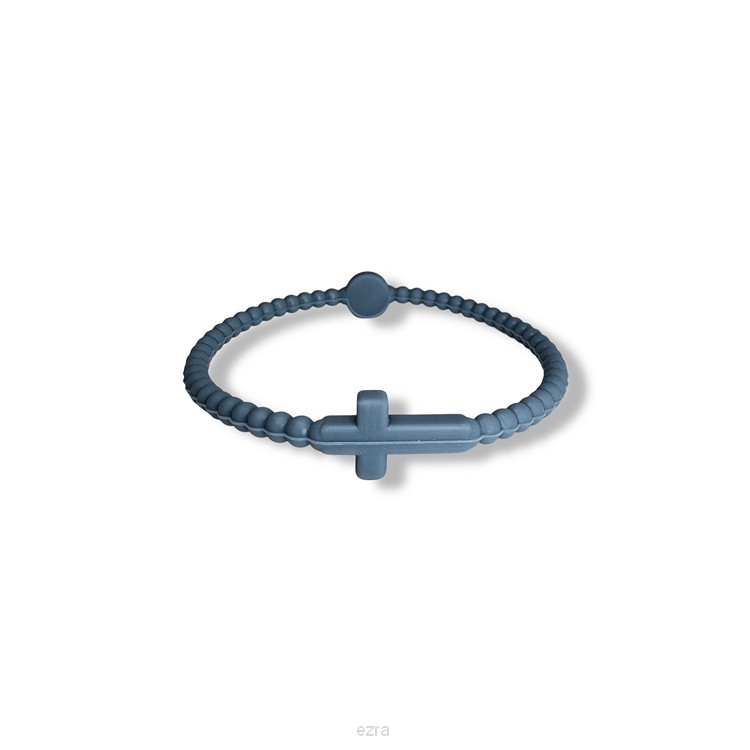 Siliconenarmband kruis blauw