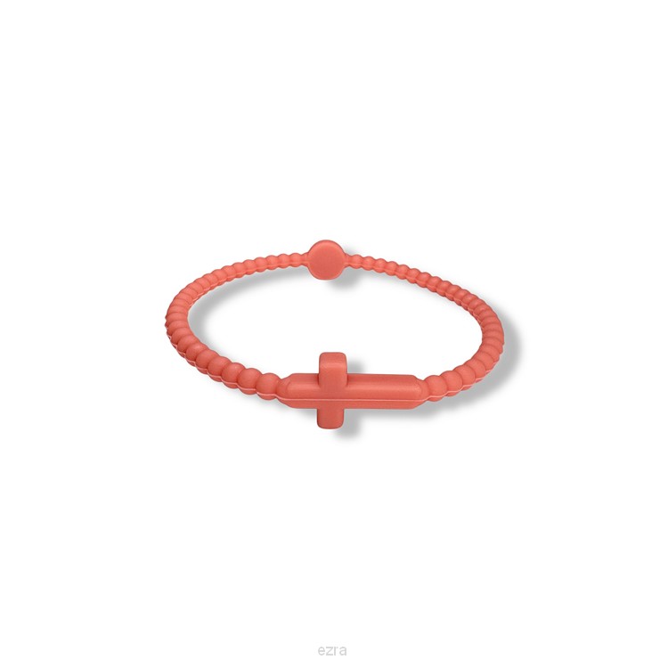 Siliconenarmband kruis zalmroze